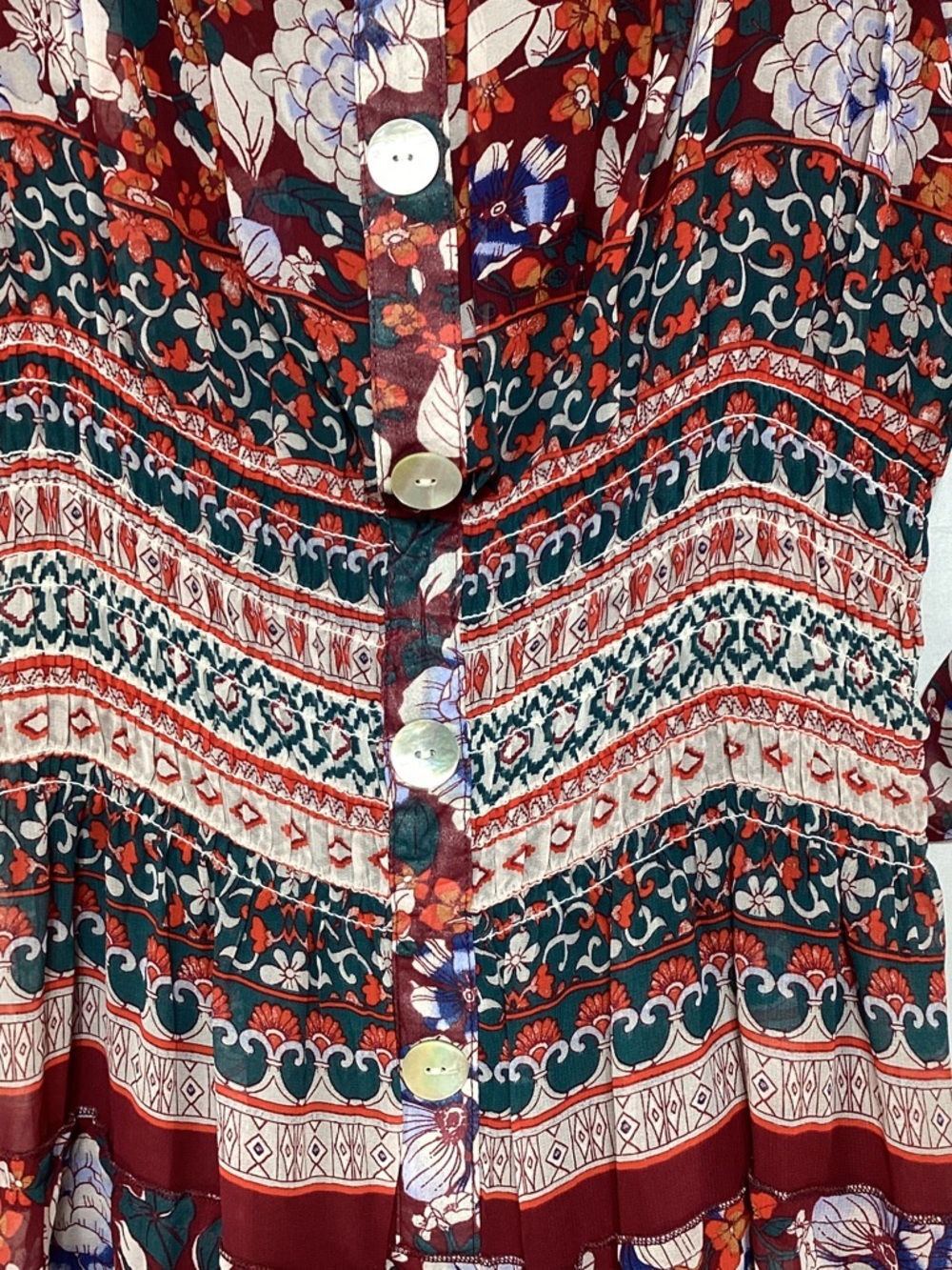 NWT Figueroa &Flower Large Burgandy floral Midi Dress - Picture 8 of 16